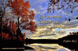 Psalm 46,2 - Gott ist unsere Zuflucht und St&auml;rke, ein Helfer, bew&auml;hrt in N&ouml;ten