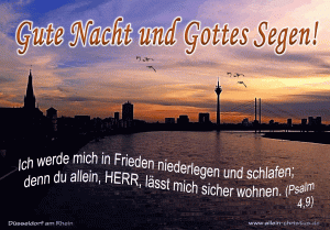 Psalm 4,9 - Ich werde mich in Frieden niederlegen und schlafen; denn du allein, Herr, l&auml;sst mich sicher wohnen