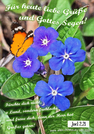 Joel 2,21 - Fuerchte dich nicht, o Land, sondern frohlocke und freue dich; denn der Herr hat Grosses getan!